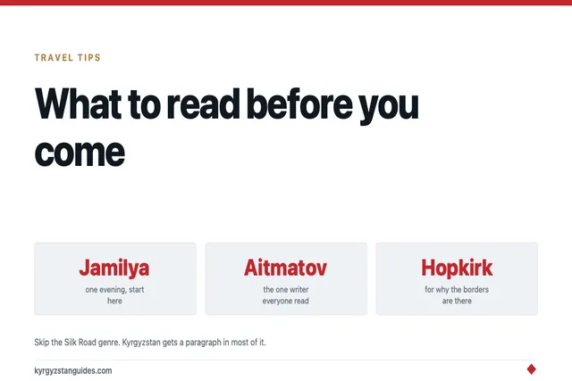 What to Read Before You Come to Kyrgyzstan