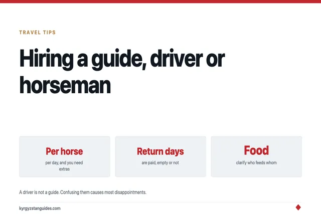 Hiring a Guide, Driver or Horseman in Kyrgyzstan