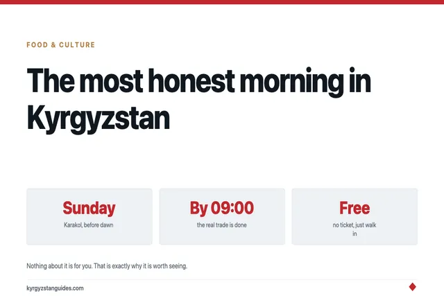 The Animal Market: The Most Honest Morning in Kyrgyzstan