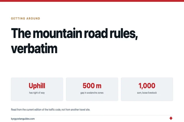 Mountain Driving Rules in Kyrgyzstan, Read From the Traffic Code Itself