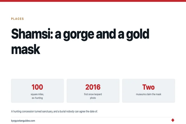 Shamsi Gorge: A Hunting Concession Turned Sanctuary, and the Gold Mask Nobody Can Place