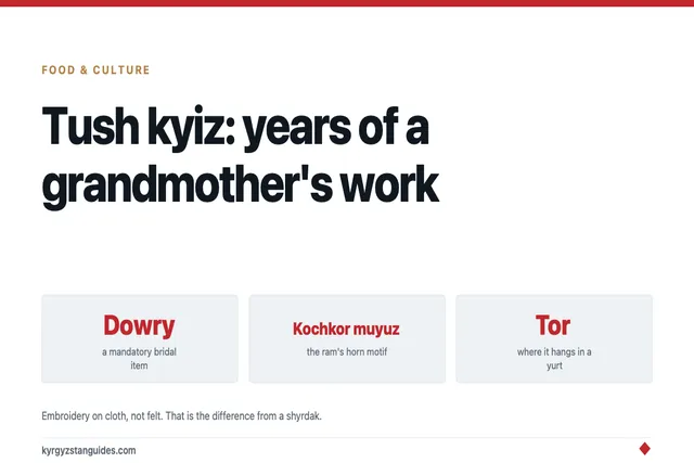 Tush Kyiz: The Embroidery a Grandmother Spends Years On